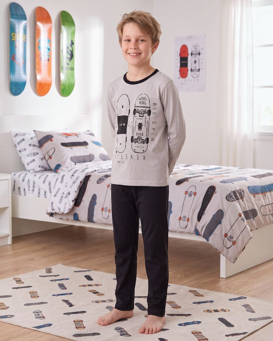 Pijama Niño Algodón Estampado Skate