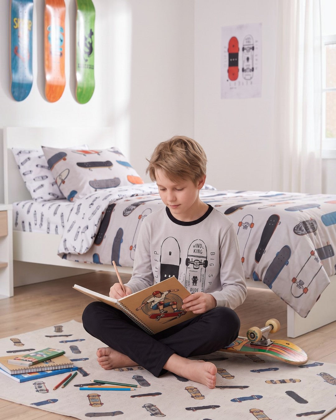 Pijama Niño Algodón Estampado Skate
