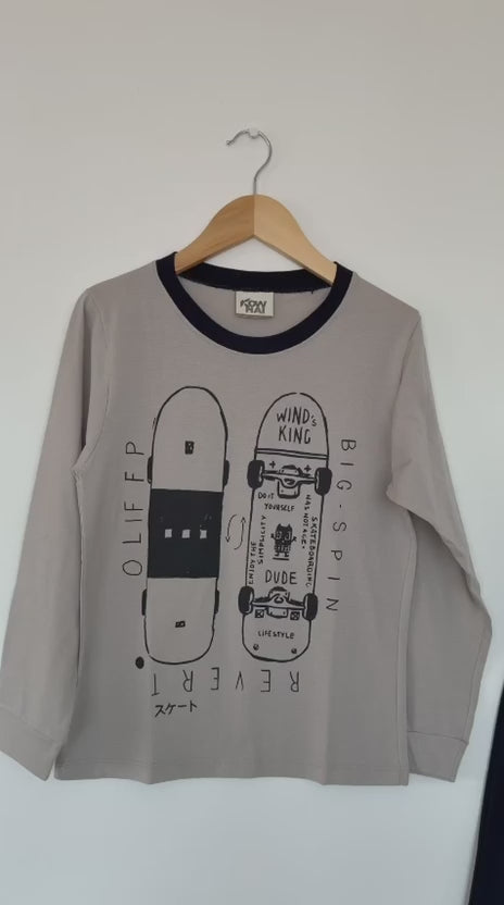 Pijama Niño Algodón Estampado Skate